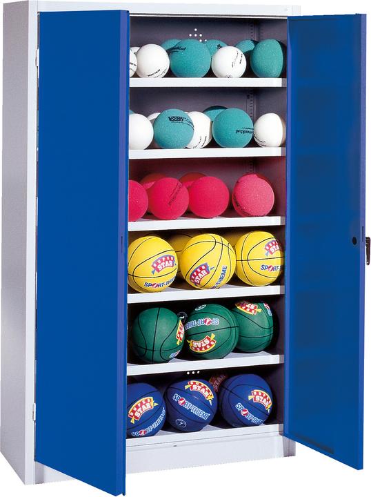 C+P Ballschrank (HxBxT: 195x93x40 cm, mit Vollblech-Flügeltüren, Typ 3)