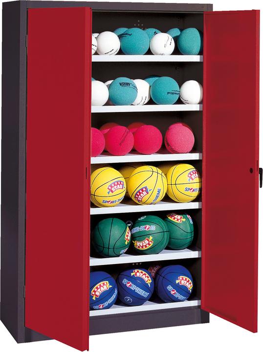 Actual product image C+P Ball cabinet (HxWxD: 195x120x40 cm, with solid sheet metal hinged doors, type 3)