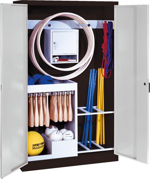 C+P Sportgeräteschrank (HxBxT 195x120x50 cm, mit Vollblech-Flügeltüren, Typ 1)