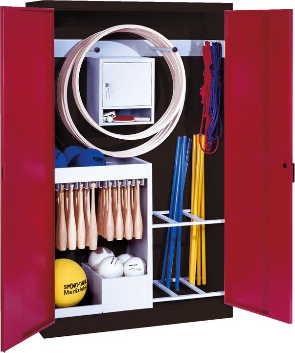 C+P Sportgeräteschrank (HxBxT 195x120x50 cm, mit Vollblech-Flügeltüren, Typ 1)