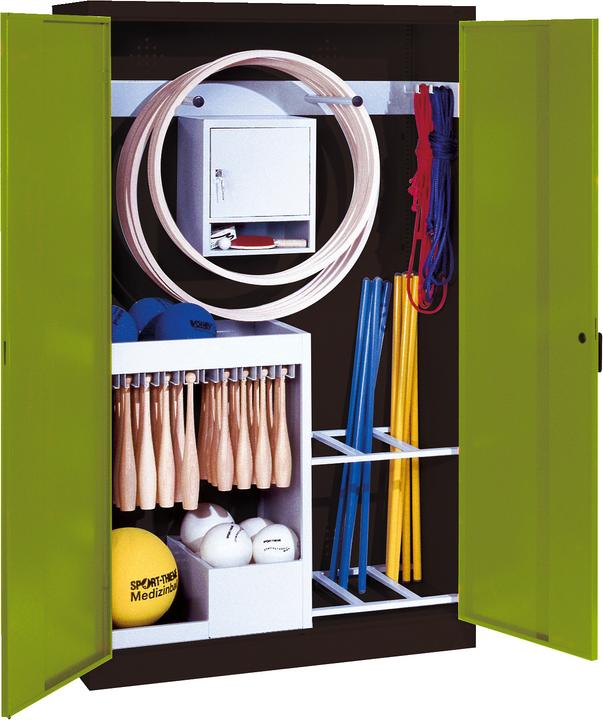 Image du produit C+P Armoire pour équipements sportifs (HxLxP 195x120x50 cm, avec portes battantes en tôle pleine, type