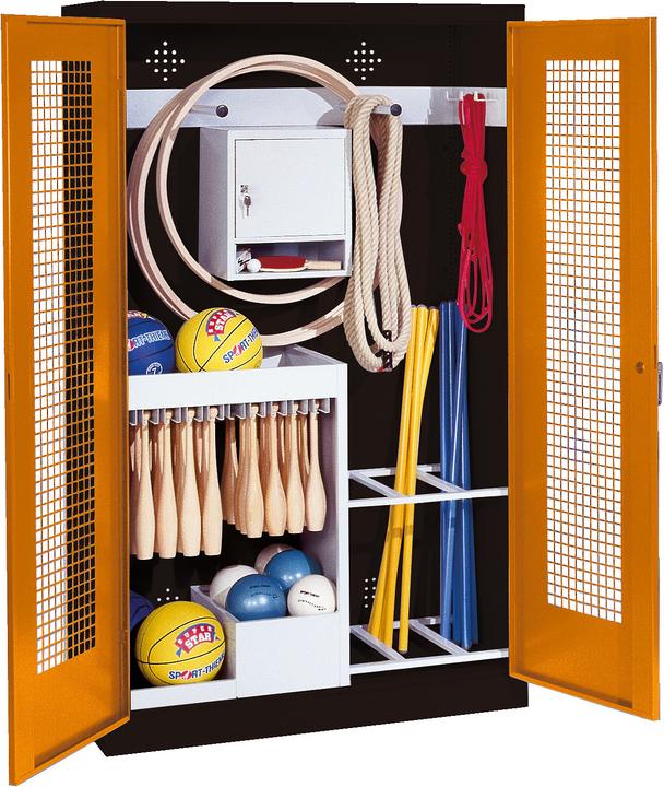 C+P Sportgeräteschrank (HxBxT: 195x120x50 cm, mit Lochblech-Flügeltüren, Typ 1)