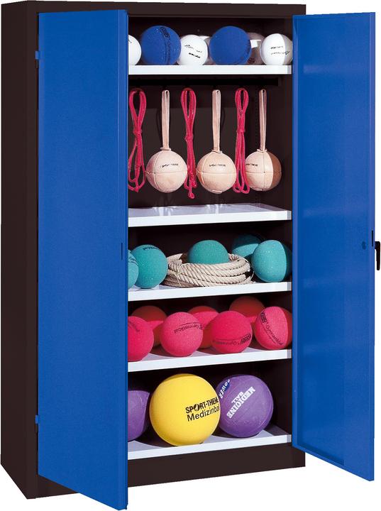 C+P Sportgeräteschrank (HxBxT: 195x120x50 cm, mit Vollblech-Flügeltüren, Typ 2)