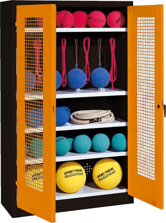 Immagine prodotto C+P Armadio per attrezzature sportive (HxLxP: 195x120x50 cm, con ante a battente in lamiera forata