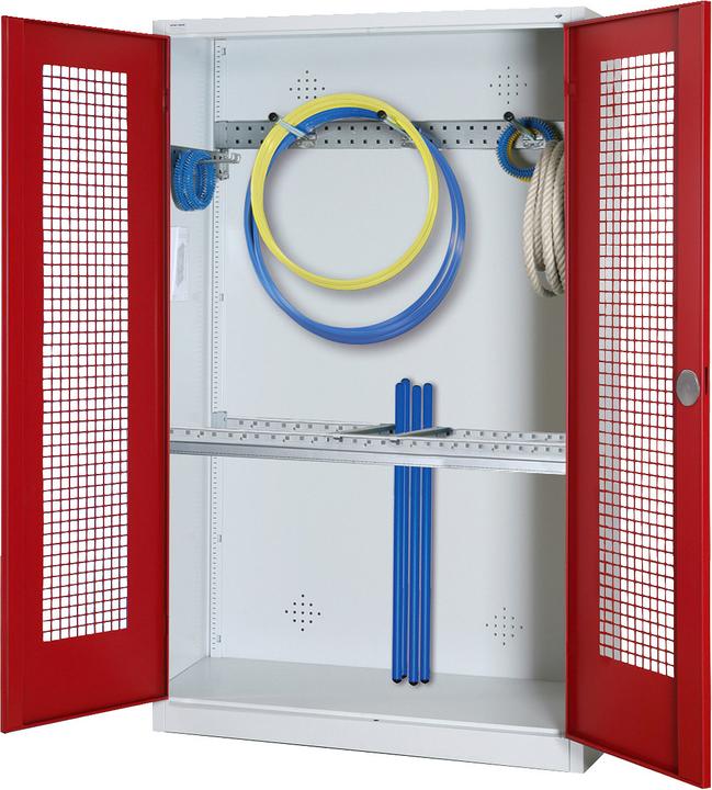 Actual product image C+P Modular sports equipment cabinet with basic equipment (HxWxD: 195x120x50 cm, with perforated hinged