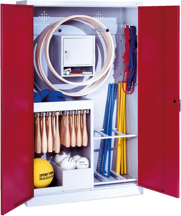 Image du produit C+P Armoire pour équipements sportifs (HxLxP 195x120x50 cm, avec portes battantes en tôle pleine, type