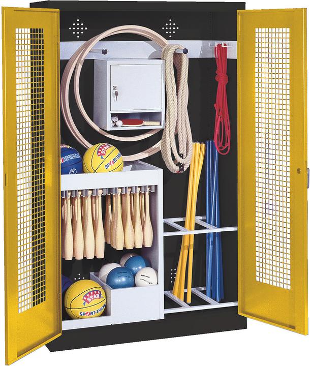 Immagine prodotto C+P Armadio per attrezzature sportive (HxLxP: 195x120x50 cm, con ante a battente in lamiera forata