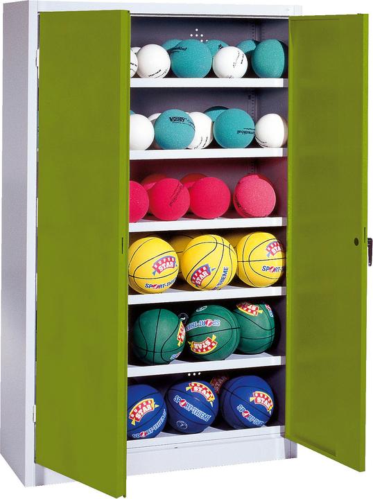 C+P Ballschrank (HxBxT: 195x120x50 cm, mit Vollblech-Flügeltüren, Typ 3)