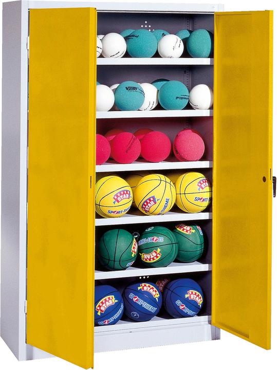 Actual product image C+P Ball cabinet (HxWxD: 195x120x50 cm, with full sheet metal hinged doors, type 3)