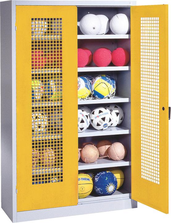 Produktbild C+P Ballschrank (HxBxT: 195x120x50 cm, mit Lochblech-Flügeltüren, Typ 3)
