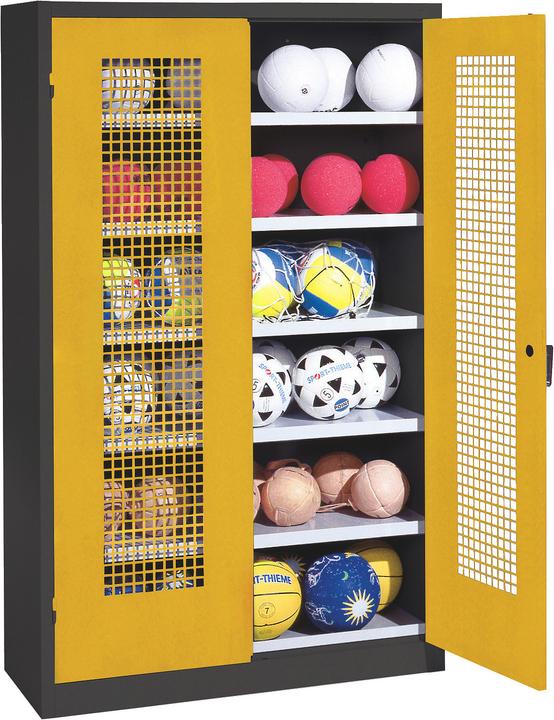 Produktbild C+P Ballschrank (HxBxT: 195x120x50 cm, mit Lochblech-Flügeltüren, Typ 3)