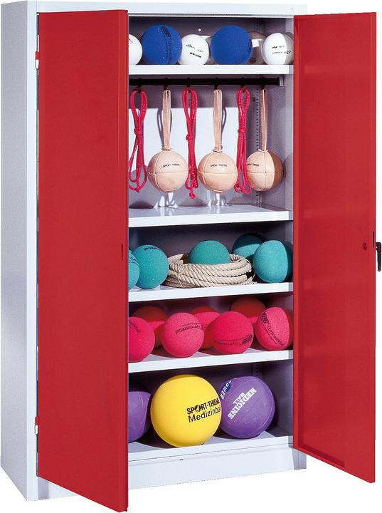 C+P Sportgeräteschrank (HxBxT: 195x120x50 cm, mit Vollblech-Flügeltüren, Typ 2)