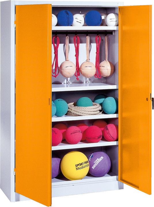 C+P Sportgeräteschrank (HxBxT: 195x120x50 cm, mit Vollblech-Flügeltüren, Typ 2)