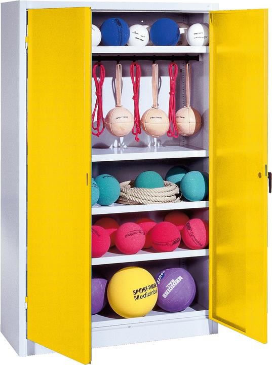 Actual product image C+P Sports equipment cabinet (HxWxD: 195x120x50 cm, with solid sheet metal hinged doors, type 2)