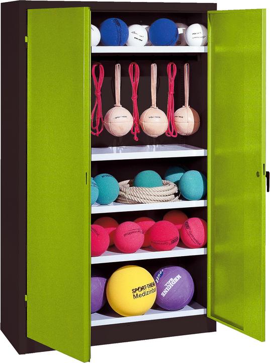 C+P Sportgeräteschrank (HxBxT: 195x120x50 cm, mit Vollblech-Flügeltüren, Typ 2)