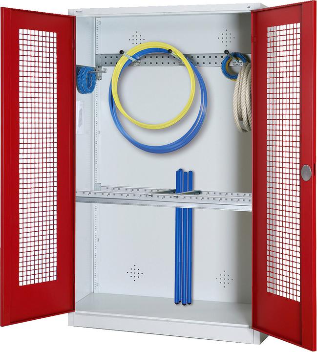 Actual product image C+P Modular sports equipment cabinet with basic equipment (HxWxD: 195x120x50 cm, with perforated hinged