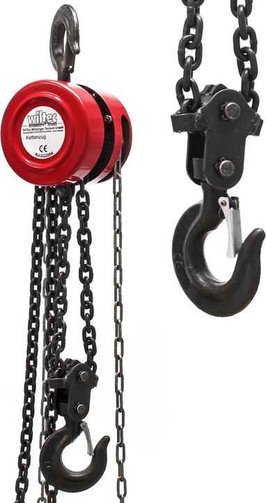 Image du produit Wiltec Palan à chaîne 3t Longueur de chaîne 3m Levage simple de charges Sylviculture Industrie Atelier