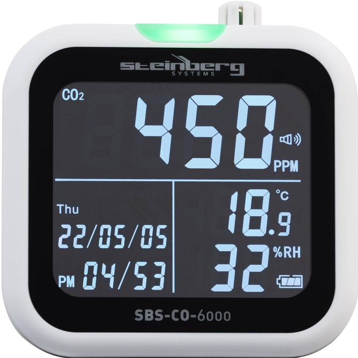 Produktbild Steinberg CO2 Messgerät CO2 Messer Kohlendioxid Messgerät Thermo Hygrometer NDIR Sensor