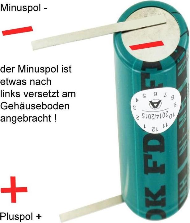 Produktbild AccuCell Akku (OB27) für elektrische Zahnbürste für Braun Oral B Triumph 5000 Serie -NiMH, unbedingt Abmessun (1 Stk., 2800 mAh)