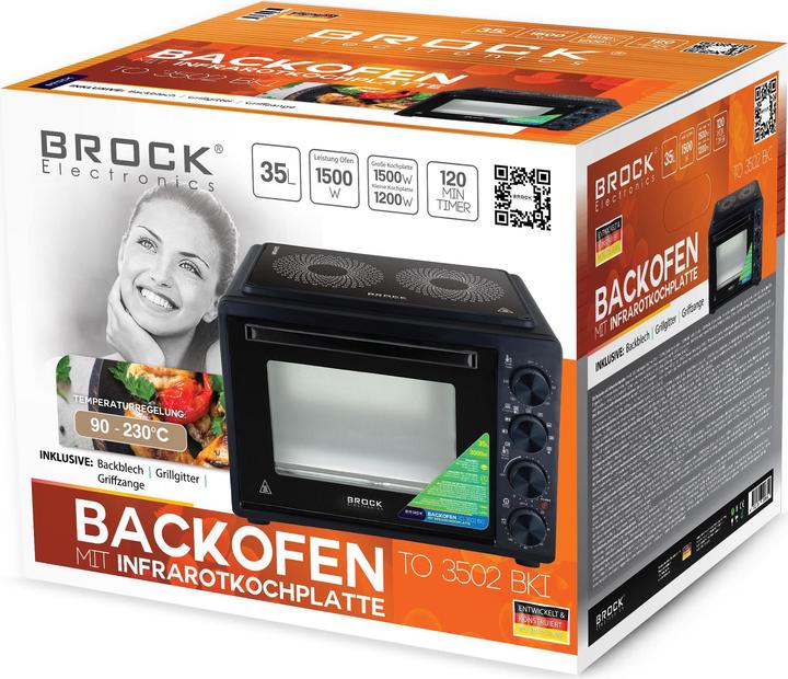 Actual product image Brock Electronics TO 3502 BKI BROCK Electric orkaitė, 1500W, 35 l