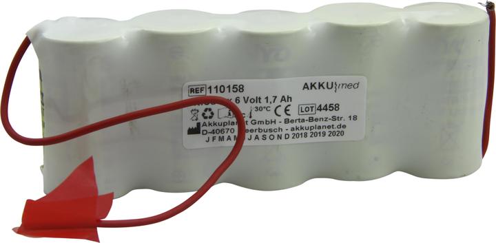Actual product image XCell NC battery insert suitable for Mela defibrillator Melacard Pulsback (note) (1 pcs., 1700 mAh)