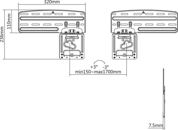 Actual product image Xantron Slim Fit SF01 (Wall, 85", 60 kg)