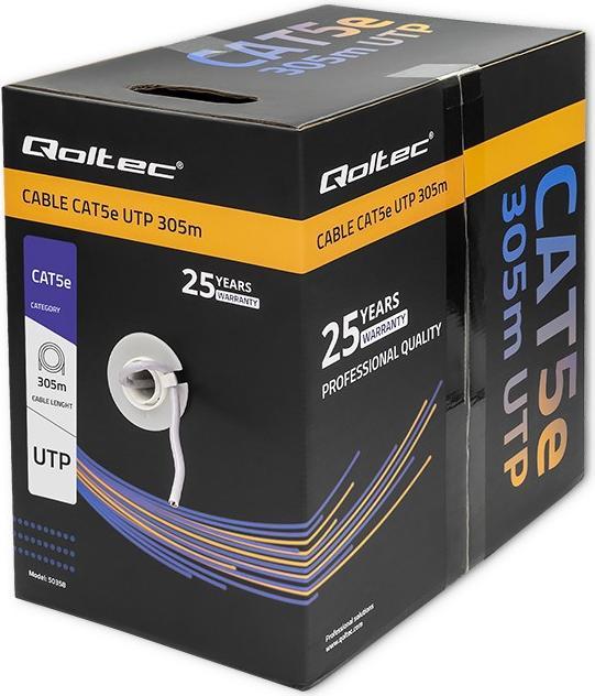 Produktbild Qoltec 50358 UTP Netzwerkkabel CAT5E 305m PVC grau (U/UTP, CAT5e, 305 m)