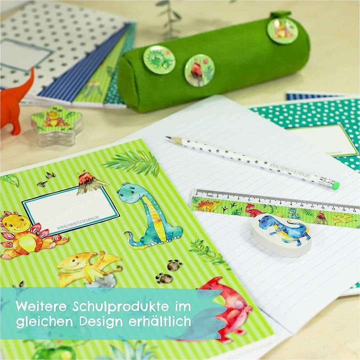 Produktbild Papierdrachen Schulhefte 4er Set DIN A5 - Dino (VE 4) (A5, Kariert, Kein Einband)