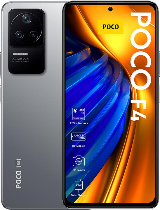 Xiaomi Poco F4 (256 GB, Moonlight Silver, 6.67", Dual SIM, 64 Mpx, 5G)