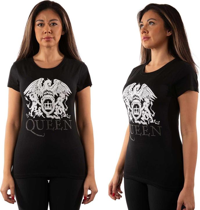 Queen Logo (Black, Diamante) (Girlie)