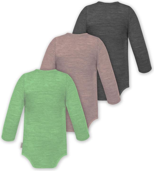 Produktbild Normani 3er Pack Baby Merino Body Langarm „Auckland" - 9375 (74)