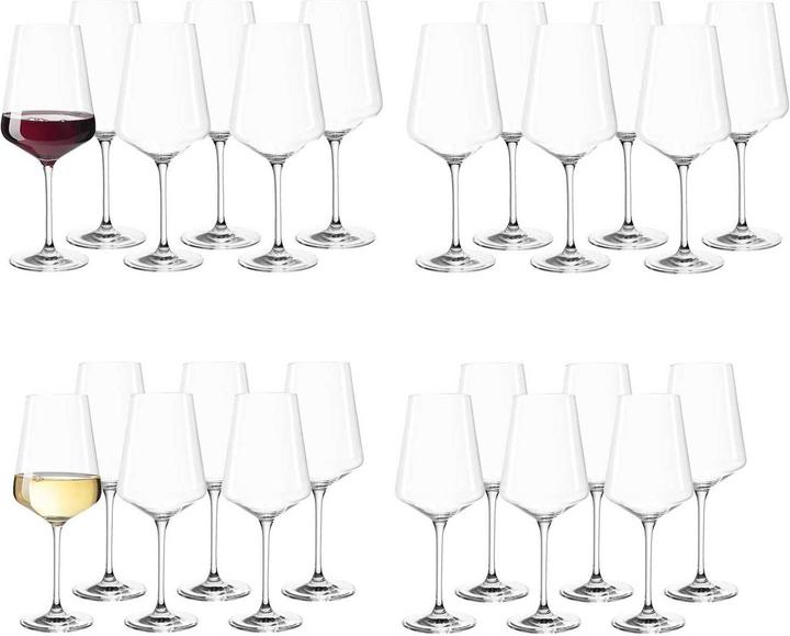 Leonardo Red Wine & White Wine Glasses Puccini (12 cl, 24 Glasses, Red wine glasses, White wine glasses)