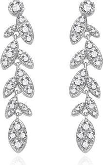 Agato - Sparkling silver earrings with zircons AGT-E159PW (Silber)