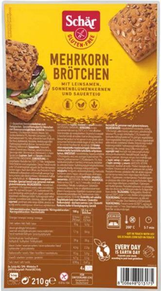 Produktbild Schär Mehrkornbrötchen glutenfrei (210 g)