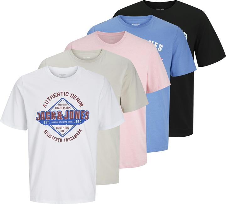 Immagine prodotto Jack & Jones JACK&JONES - JJELOGO TEE SS O-NECK 2COL S25 5P MP PLS - Jongens - T-shirts (3XL)