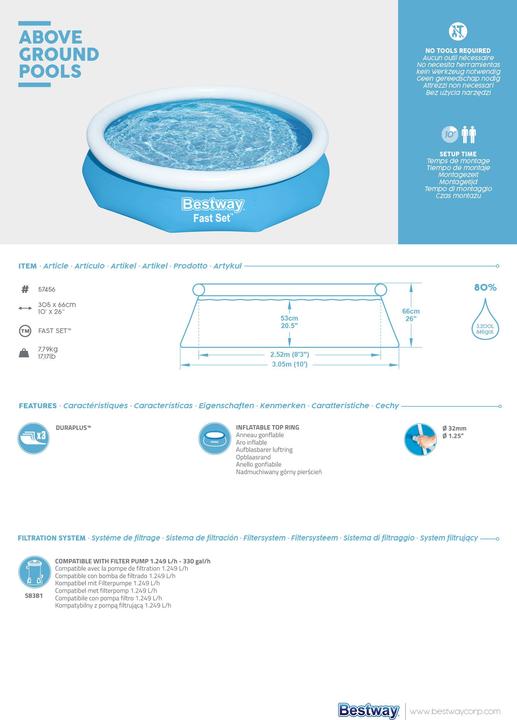 Actual product image Bestway Fast Set (305 x 66 cm)
