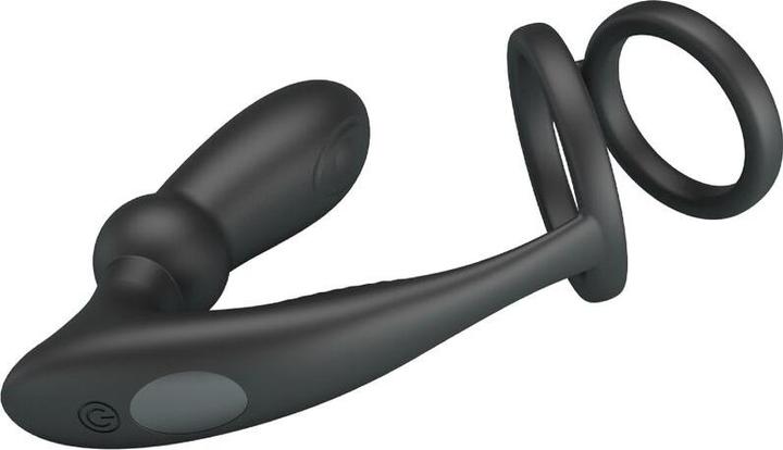 Immagine prodotto Pretty Love - Emoni cock ring + plug anale 12 vibrazioni nero (19 cm)