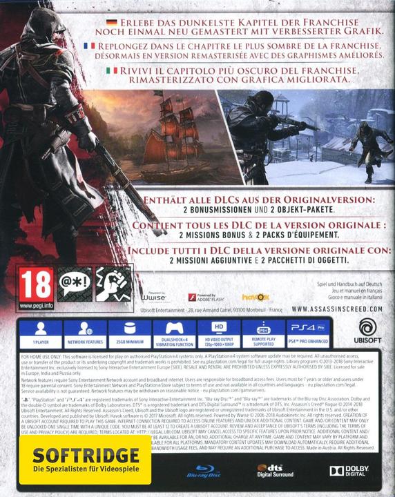 Actual product image Ubisoft Assassin's Creed: Rogue - Remastered (PS4, EN)