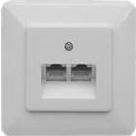 Actual product image Ze-Kom ZE 10x UAE-socket 2x8(4) S flush-mounted w. switchable terminating resistor, pearl white, with