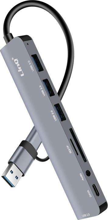 Produktbild LinQ IT7948 8-in-1 USB Hub (USB-A, USB-C, 8 Ports)