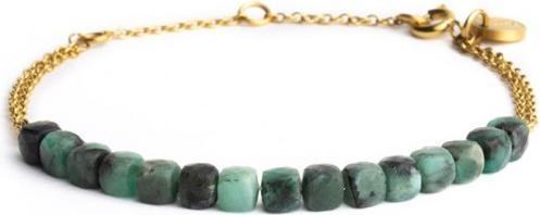 Produktbild Didyma ARMBAND STAHL - NATURSTEIN SMARAGD - 16+2+2 CM (20 cm, MAT BIJOU)