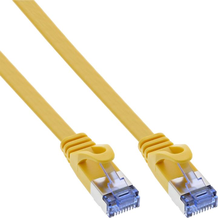 Produktbild InLine ® Patchkabel flach, U/FTP, Cat.6A, gelb, 3m (U/FTP, CAT6a, 3 m)