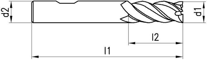 Produktbild Neriox VHM-Fräser INOX, AlTiN, HB, lang