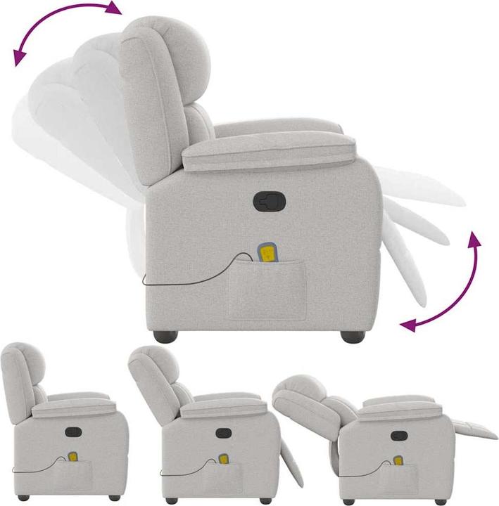 Produktbild VidaXL Massagesessel Wolkengrau Stoff Massage TV-Sessel