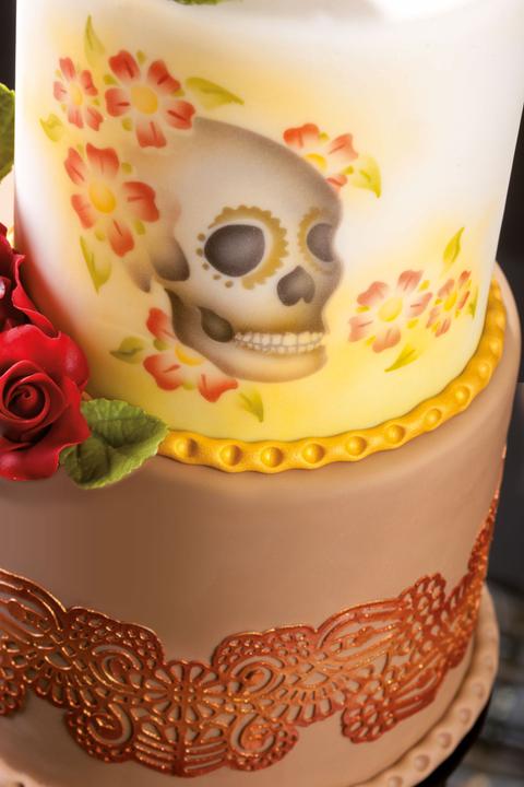 Actual product image Martellato Airbrush stencil skull