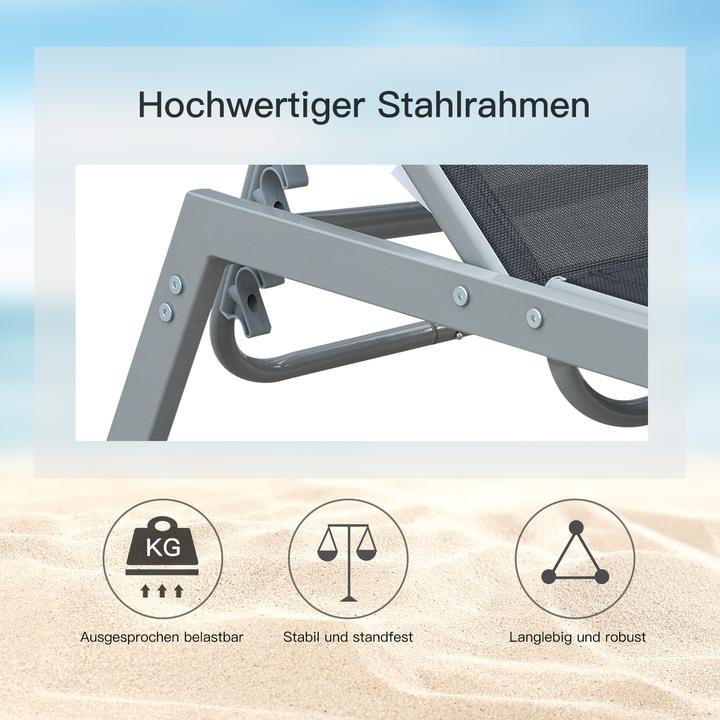 Actual product image Outsunny Garden lounger with adjustable backrest (170 cm)
