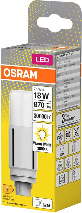 Actual product image Osram Dulux D (G24d, 7.50 W, 870 lm, 1 x, E)