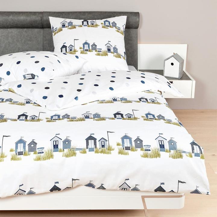 Actual product image Janine Fine fibre bed linen Davos 65166 nautical (Bedding set, 155x220 cm + 80x80 cm)