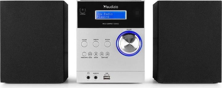 Actual product image Audizio Micro HiFi system Metz aluminum (CD player, Bluetooth, 1x 30 W)