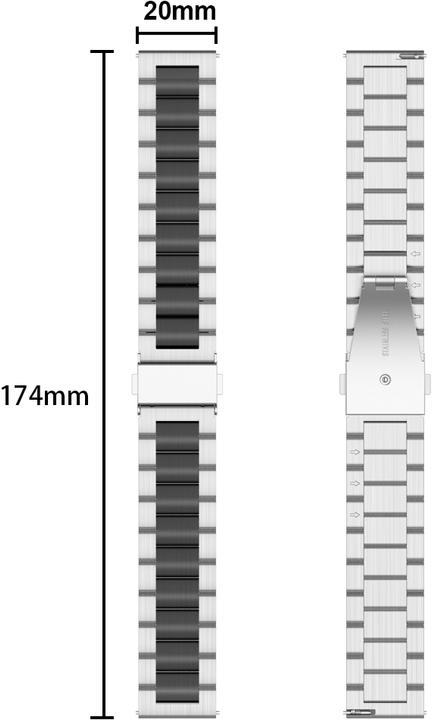Image du produit Cadorabo Bracelet de montre intelligente (20 mm, Acier inoxydable)